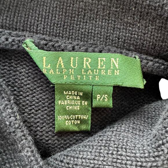 Lauren Ralph Lauren Navy Blue Sweater Size Petite Small Gold Nautical Coastal - Picture 4 of 6